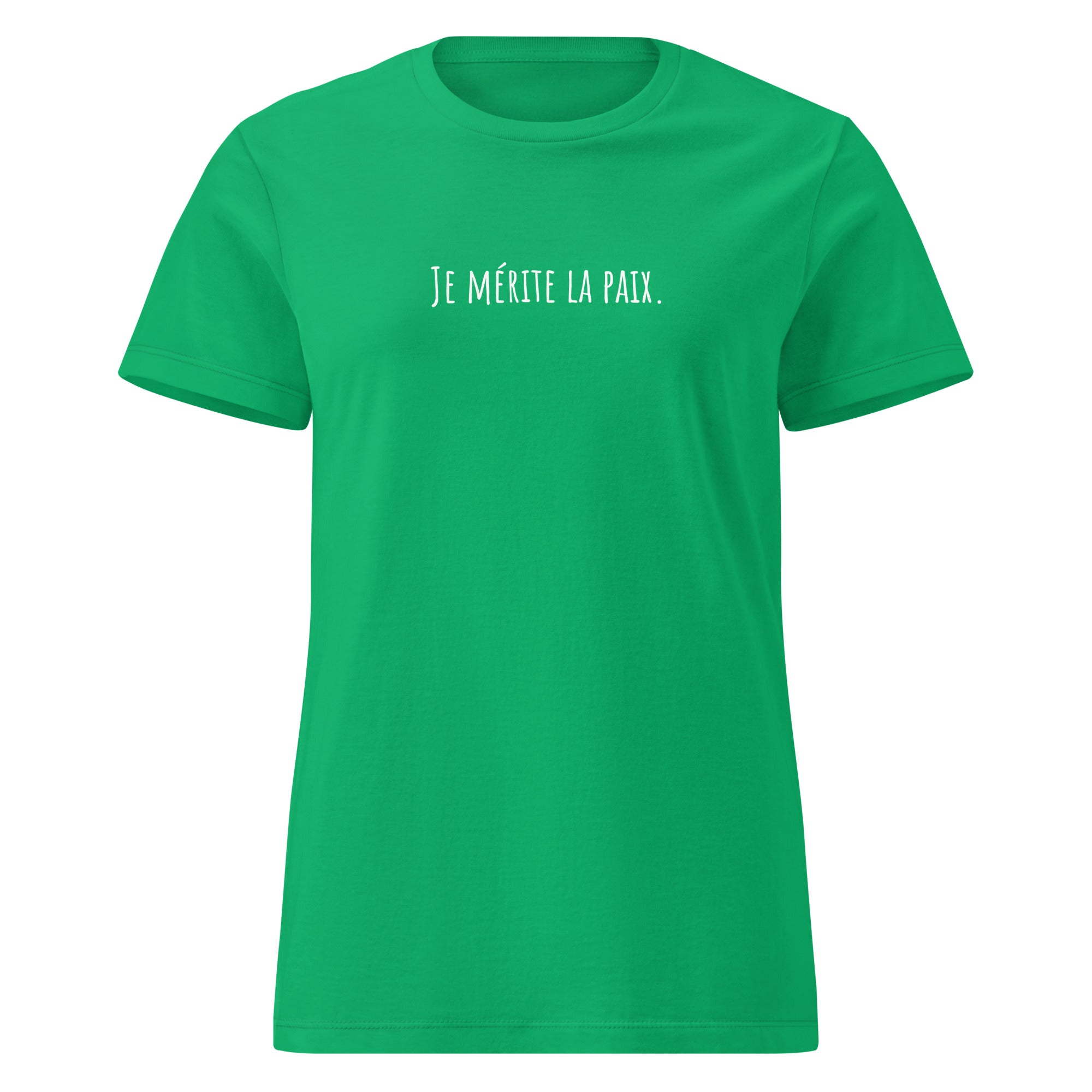 T-shirt femme “Je mérite la paix” vert – Ma Petite Victoire